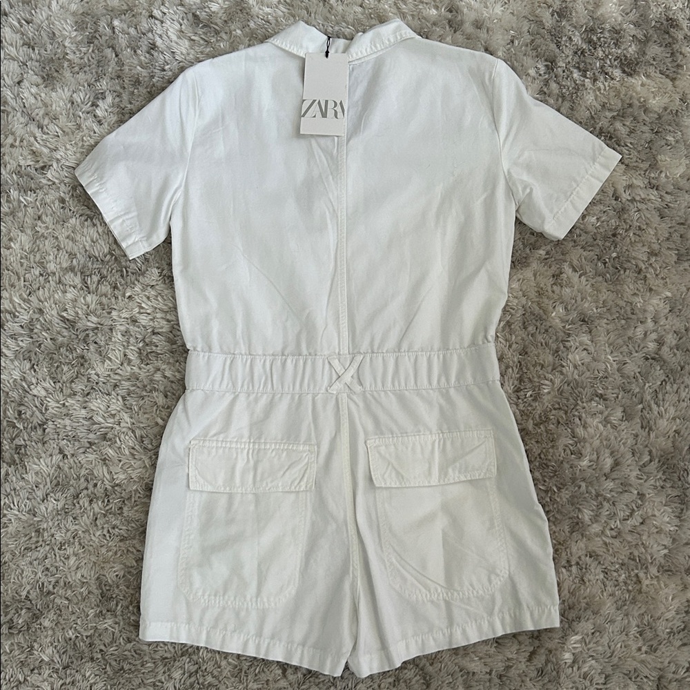Zara White Button-Up Romper - Picture 7 of 7